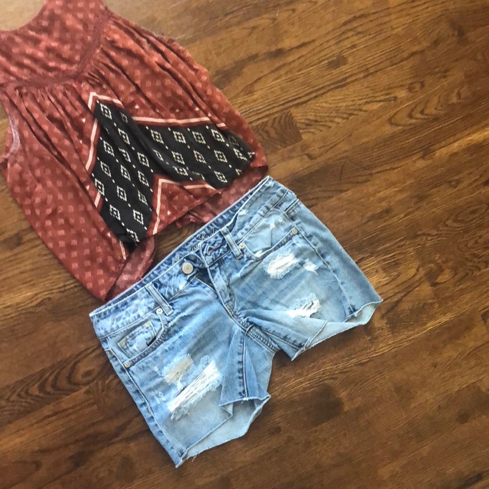 Ripped Denim Shorts